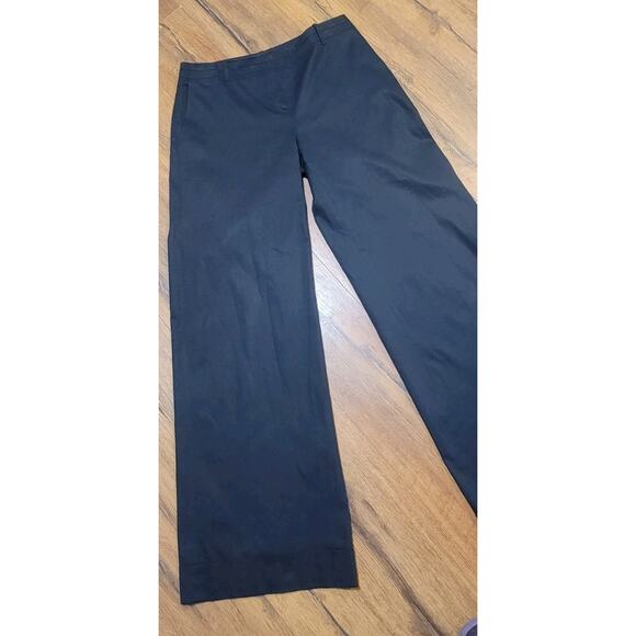 Piazza Sempione Women Black Wide Pants Made in Italy sz 12 cuffed hem 30" waist - Picture 2 of 9